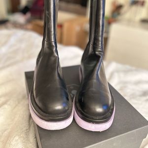 Chelsea Boots Black Eco Leather Size 10 US